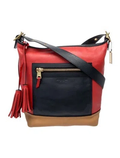 Pre-owned Coach Leather Messenger Bag In Blue