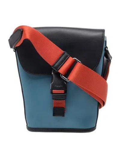 Pre-owned Coach Leather Messenger Bag In Blue