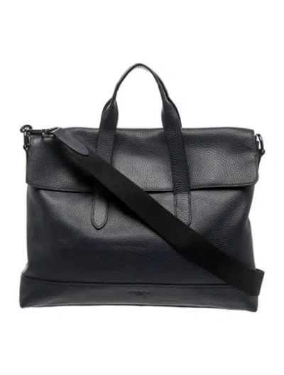 Pre-owned Coach Leather Messenger Bag In Blue