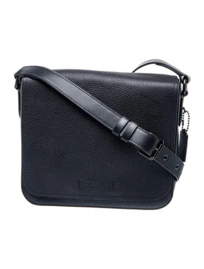 Pre-owned Coach Leather Messenger Bag In Blue
