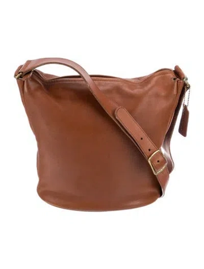 Pre-owned Coach Leather Messenger Bag In Brown