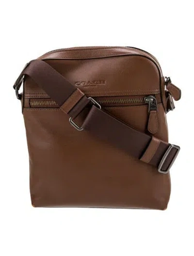 Pre-owned Coach Leather Messenger Bag In Brown