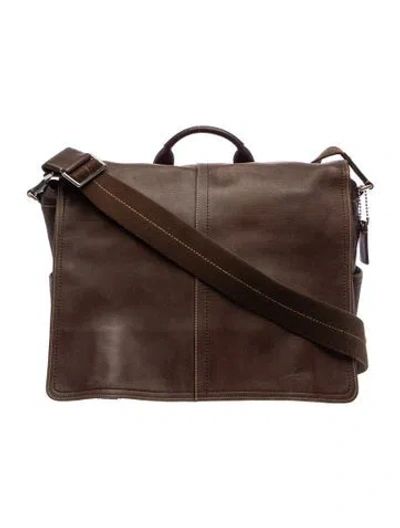 Pre-owned Coach Leather Messenger Bag In Brown
