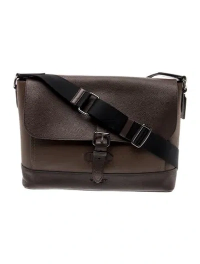 Pre-owned Coach Leather Messenger Bag In Brown