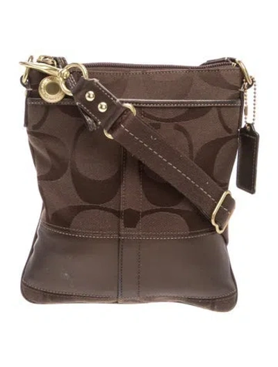 Pre-owned Coach Leather Messenger Bag In Brown