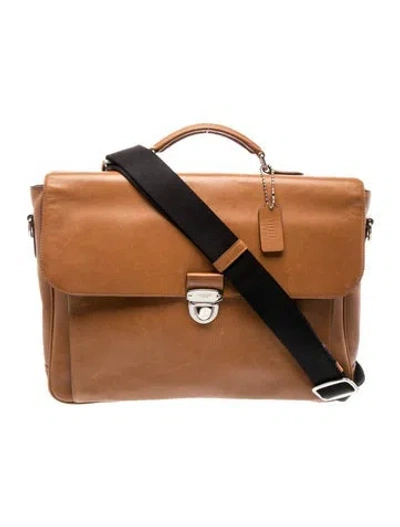 Pre-owned Coach Leather Messenger Bag In Brown