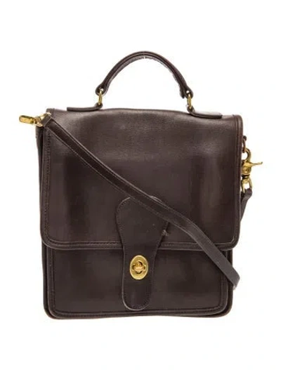 Pre-owned Coach Leather Messenger Bag In Brown