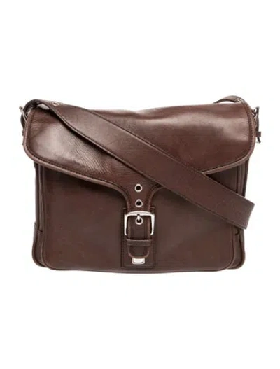 Pre-owned Coach Leather Messenger Bag In Brown