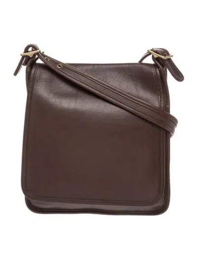 Pre-owned Coach Leather Messenger Bag In Brown