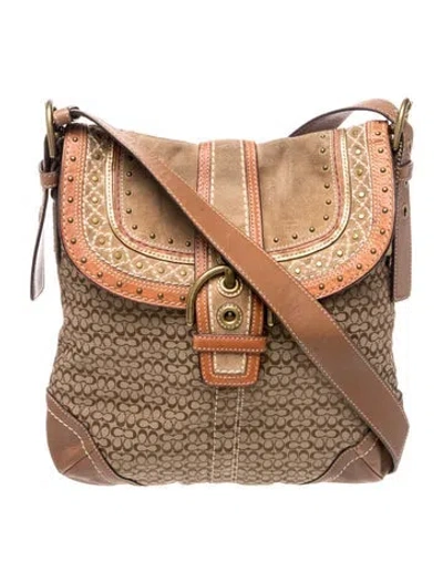 Pre-owned Coach Leather Messenger Bag In Brown