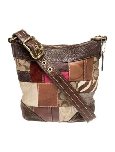 Pre-owned Coach Leather Messenger Bag In Brown