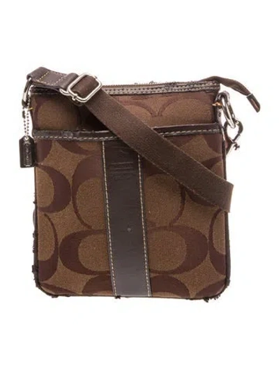 Pre-owned Coach Leather Messenger Bag In Brown