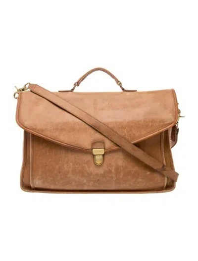 Pre-owned Coach Leather Messenger Bag In Brown