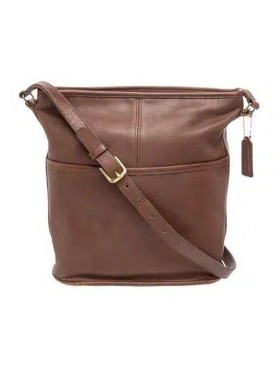 Pre-owned Coach Leather Messenger Bag In Brown