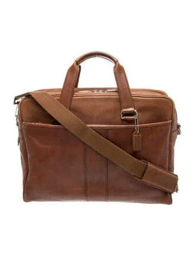 Pre-owned Coach Leather Messenger Bag In Brown
