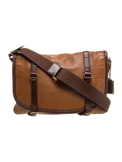 Pre-owned Coach Leather Messenger Bag In Brown