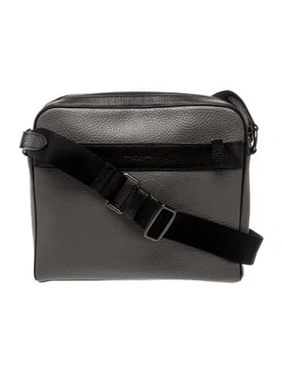 Pre-owned Coach Leather Messenger Bag In Gray