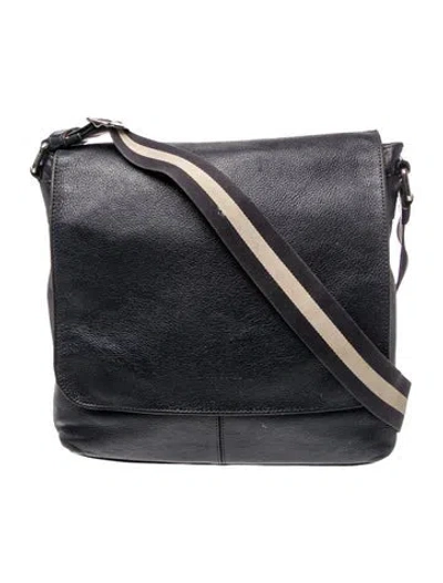 Pre-owned Coach Leather Messenger Bag In Gray