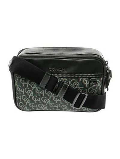 Pre-owned Coach Leather Messenger Bag In Green