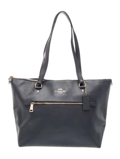 Pre-owned Coach Leather Messenger Bag In Grey