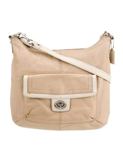 Pre-owned Coach Leather Messenger Bag In Neutral