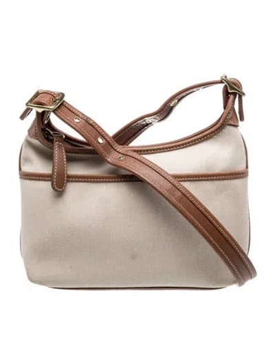 Pre-owned Coach Leather Messenger Bag In Neutral