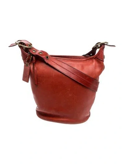 Pre-owned Coach Leather Messenger Bag In Orange