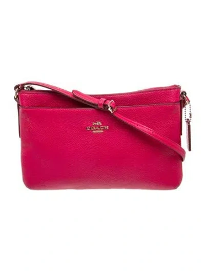 Pre-owned Coach Leather Messenger Bag In Pink