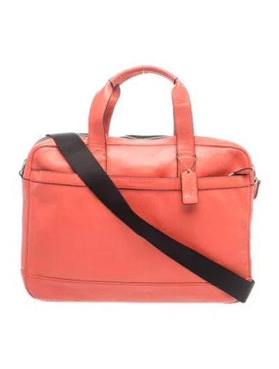 Pre-owned Coach Leather Messenger Bag In Pink