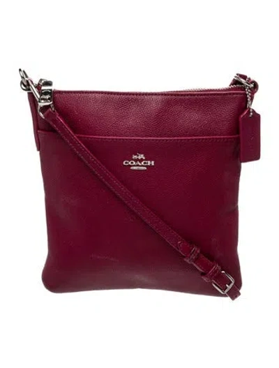 Pre-owned Coach Leather Messenger Bag In Purple
