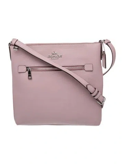 Pre-owned Coach Leather Messenger Bag In Purple