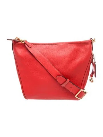 Pre-owned Coach Leather Messenger Bag In Red