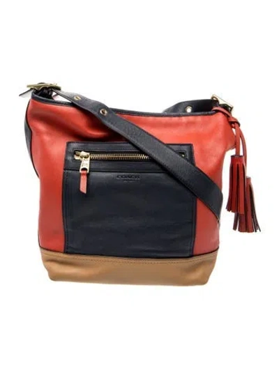 Pre-owned Coach Leather Messenger Bag In Red