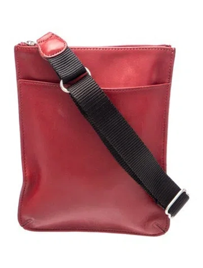 Pre-owned Coach Leather Messenger Bag In Red