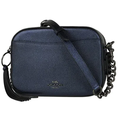 Pre-owned Coach Leather Messenger Bag Shoulder Bag () In Blue