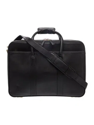 Pre-owned Coach Leather Messenger Bag Vintage In Black