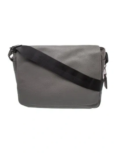Pre-owned Coach Leather Messenger Bag W/ Tags In Gray