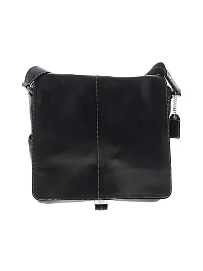 Pre-owned Coach Leather Messenger In Black