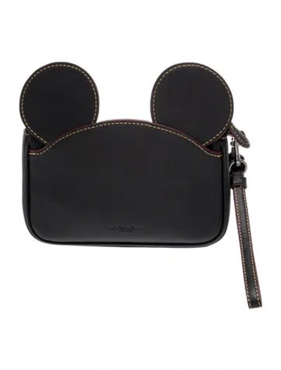 Pre-owned Coach Leather Minaudière In Black