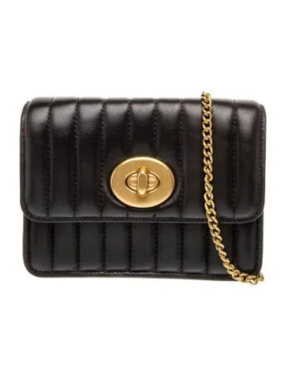 Pre-owned Coach Leather Minaudière In Black