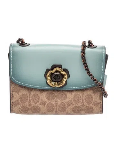 Pre-owned Coach Leather Minaudière In Blue