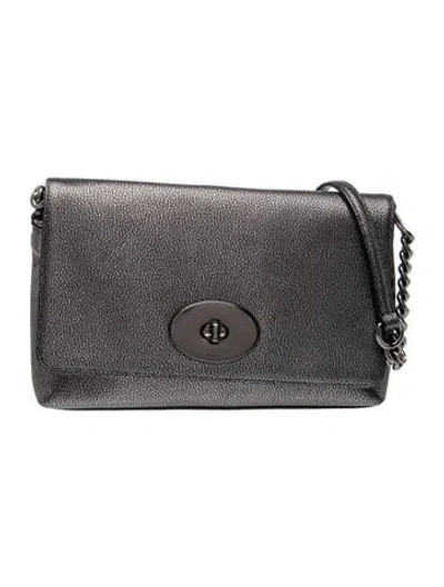 Pre-owned Coach Leather Minaudière In Grey