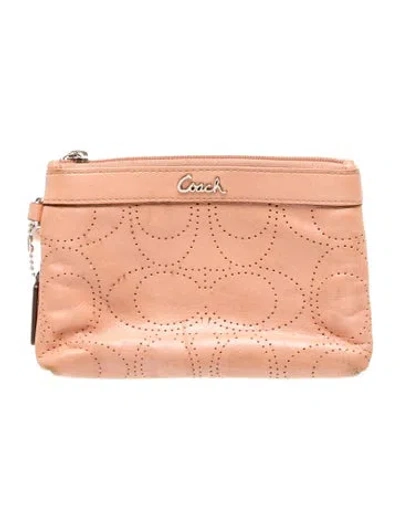 Pre-owned Coach Leather Minaudière In Neutral