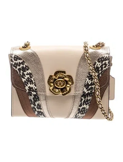 Pre-owned Coach Leather Minaudière In Neutrals