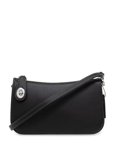 Coach Leather Mini Shoulder Bag In Black