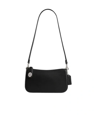 Coach Leather Mini Shoulder Bag In Black