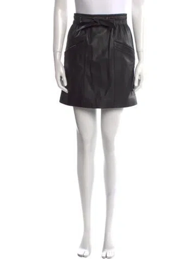 Pre-owned Coach Leather Mini Skirt In Black