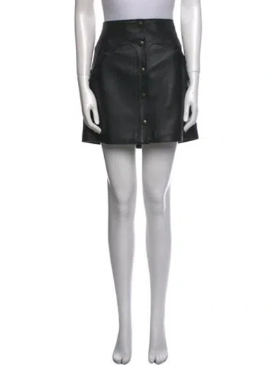 Pre-owned Coach Leather Mini Skirt In Black