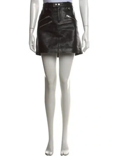Pre-owned Coach Leather Mini Skirt In Black