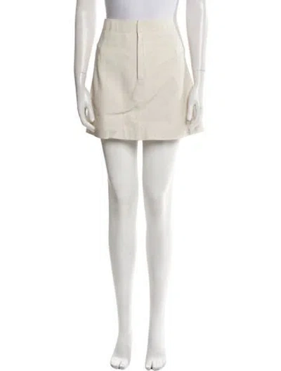Pre-owned Coach Leather Mini Skirt In Neutral